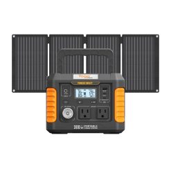 Togo Power ポータブル電源 ソーラーパネル セット 小型 静音 リン酸鉄リチウムイオン電池 177Wh/300W BMS電池保護機能 耐火性 40Ｗ太陽光パネル 25％高変換効率 ソーラー発電機 家庭用 IP67防水防塵 折りたたみ式 カラビナ付き 防災グッズ 地震応援 停電対策 非常用電源 車