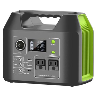 Powkey ポータブル電源 407Wh/110000mAH 大容量 ポータブルバッテリー 家庭用 バックアップ電源 ぽーたふる電源 小型軽量 純正弦波 AC100V 50Hz/60Hz（定格出力300W 瞬間最大600W） 急速充電QC3.0 三つの充電方法 LEDライト付き アウトドア キャンプ 台風 車中泊 地震停電 緊